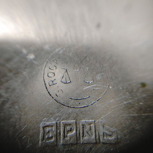 Rockford EPNS 526 1847 Roger Bros Monogram E Silver Soldered Nursery Cup Vintage - Picture 7 of 12